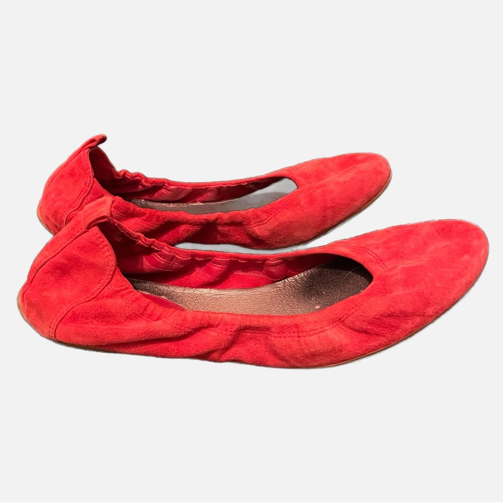Cole Haan Air Jenni Ballet Flat in Red Cherry Suede Sz 7.5
